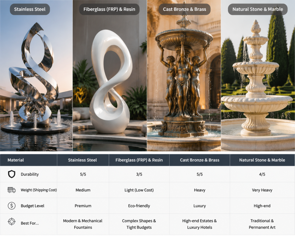 Choosing the Right Material for Your Outdoor Fountain & Sculpture（images 1）