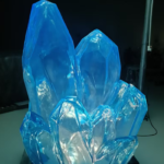 Transparent resin crystal simulation ice cone ornament, shopping mall, amusement park, snow mountain scenery, luminous ice pillar sculpture decoration